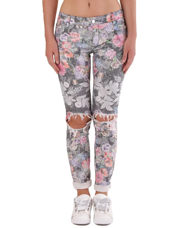Met Womens Floral Skinny Jeans Distressed Casual Comfortable Stretchy Chic Dark-Wash Skinny Jeans Met Womens Floral Skinny Jeans Distressed Casual Comfortable Stretchy Chic Dark-Wash Skinny Jeans