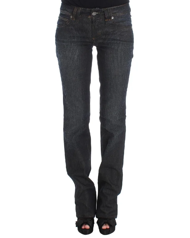 Straight Leg Pinstriped Jeans with Slim Fit Bootcut Design Comfortable Zip-Fly Denim Jeans Straight Leg Pinstriped Jeans with Slim Fit Bootcut Design Comfortable Zip-Fly Denim Jeans