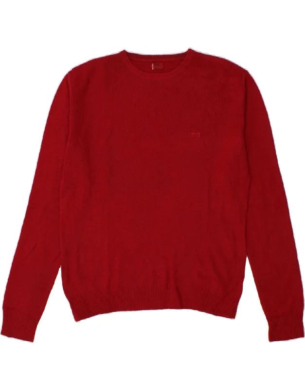 LEVI'S Mens Crew Neck Jumper Sweater XL Red Wool Front Pockets Side Pockets Patch Pockets LEVI'S Mens Crew Neck Jumper Sweater XL Red Wool Front Pockets Side Pockets Patch Pockets