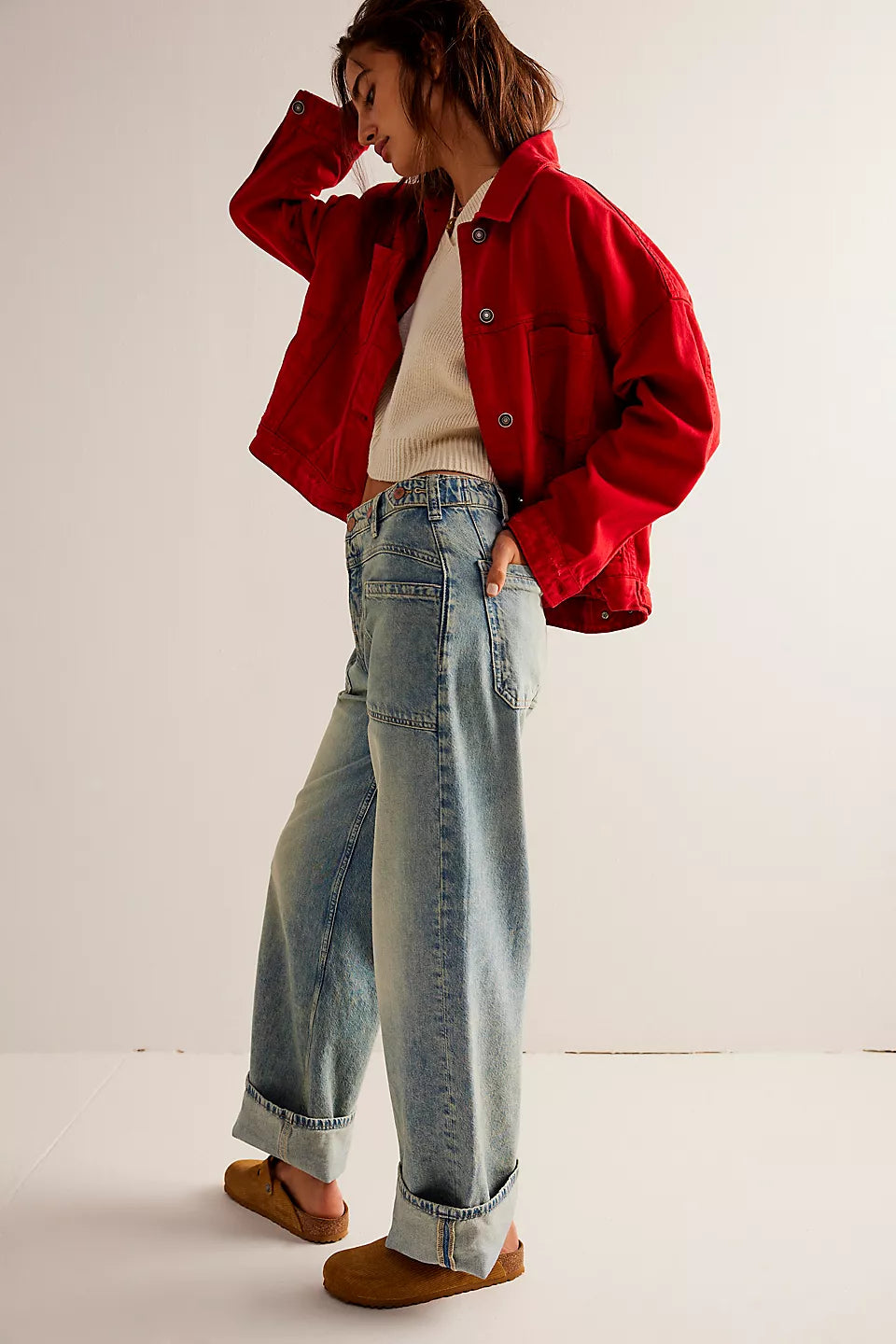 Free People We The Free Palmer Cuffed Jeans - La La Land Comfortable Zip-Fly Denim Jeans Free People We The Free Palmer Cuffed Jeans - La La Land Comfortable Zip-Fly Denim Jeans