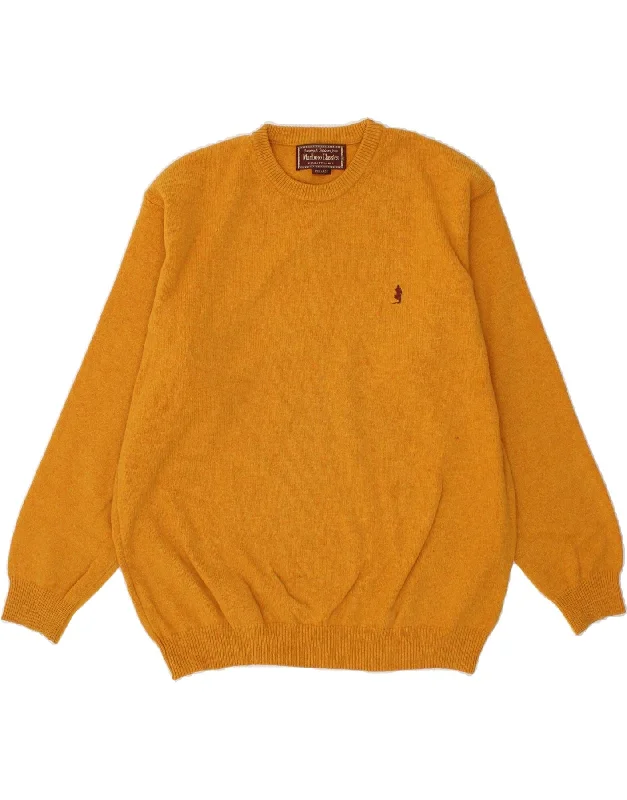 MARLBORO CLASSICS Mens Crew Neck Jumper Sweater 2XL Yellow Wool Terry Blend Velvet Blend Canvas Blend MARLBORO CLASSICS Mens Crew Neck Jumper Sweater 2XL Yellow Wool Terry Blend Velvet Blend Canvas Blend