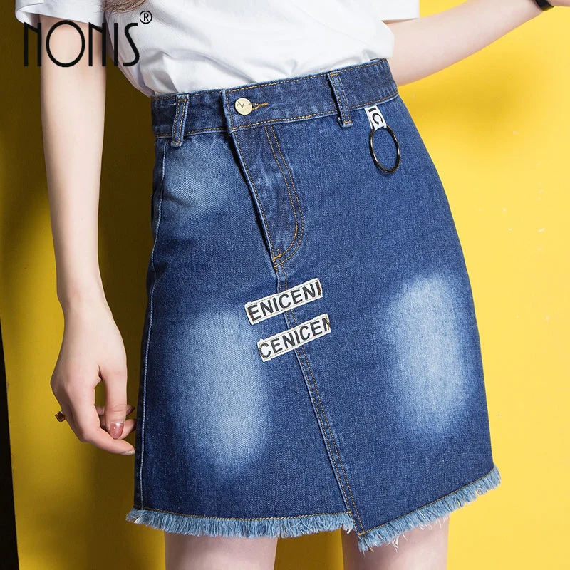 Nonis 2017 New Summer Women Skirt American A-line High Waist Denim Skirts Short Vintage Woman cowgirl Mini Jeans Skirt S-X Chic Faded Blue Jeans Nonis 2017 New Summer Women Skirt American A-line High Waist Denim Skirts Short Vintage Woman cowgirl Mini Jeans Skirt S-X Chic Faded Blue Jeans