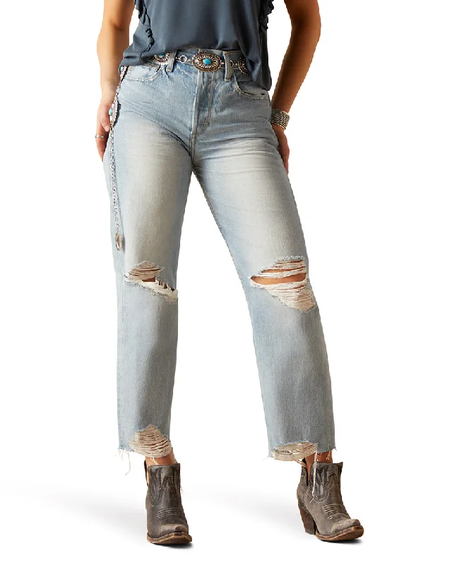 Women's Ultra High Rise Tomboy Straight Jeans Comfortable Distressed Straight-Leg Jeans Women's Ultra High Rise Tomboy Straight Jeans Comfortable Distressed Straight-Leg Jeans