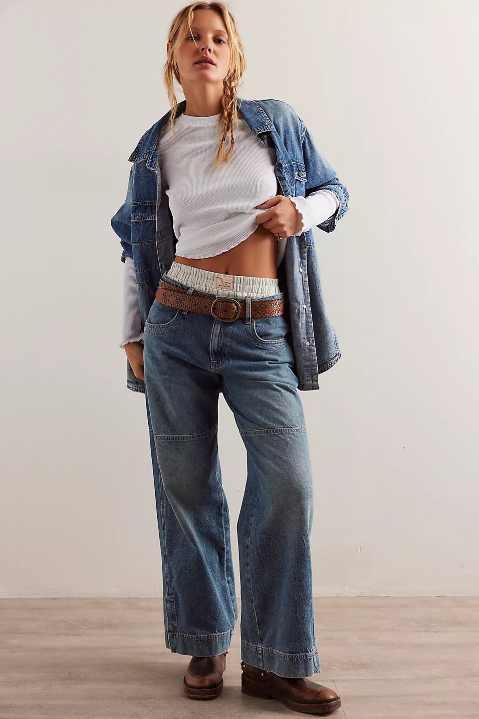 Free People We The Free Benji Relaxed Wide-Leg Jeans - SALT OF THE EARTH Fashionable Mom Jeans Free People We The Free Benji Relaxed Wide-Leg Jeans - SALT OF THE EARTH Fashionable Mom Jeans