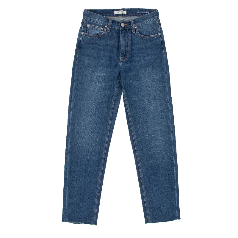Carhartt WIP Womens Page Carrot Ankle Pant Maverick Blue Denim Fashionable Button-Up Pants Carhartt WIP Womens Page Carrot Ankle Pant Maverick Blue Denim Fashionable Button-Up Pants
