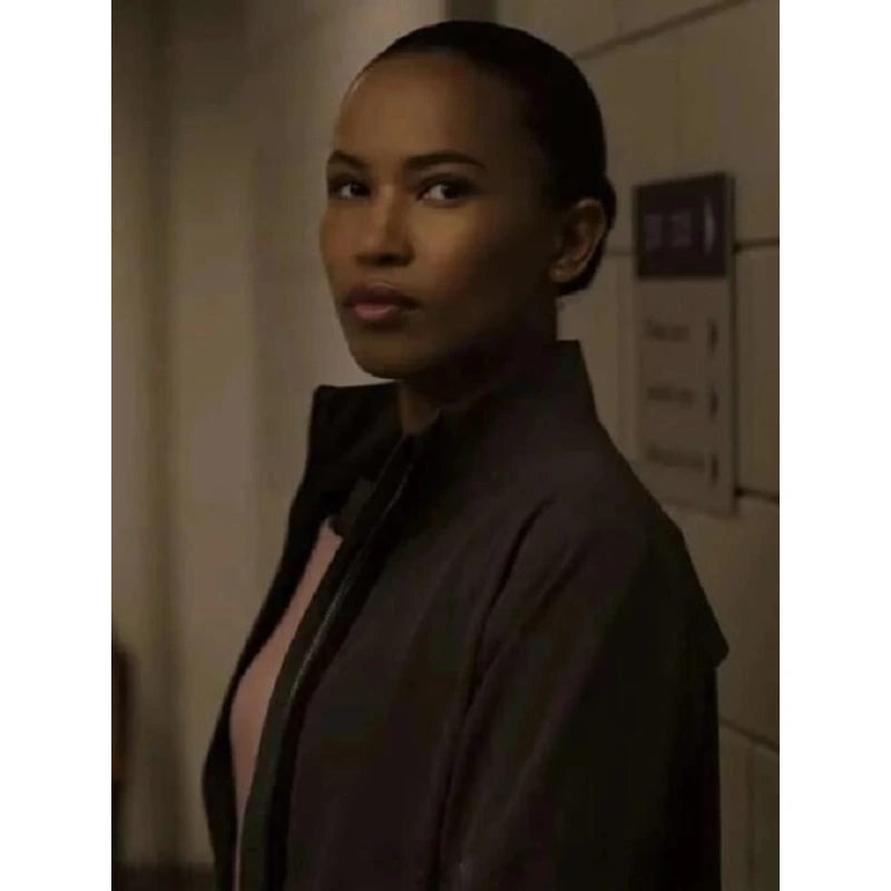 Fola Evans-Akingbola The Night Agent 2023 Green Jacket Zippered Front Buttoned Front Snap Front Fola Evans-Akingbola The Night Agent 2023 Green Jacket Zippered Front Buttoned Front Snap Front