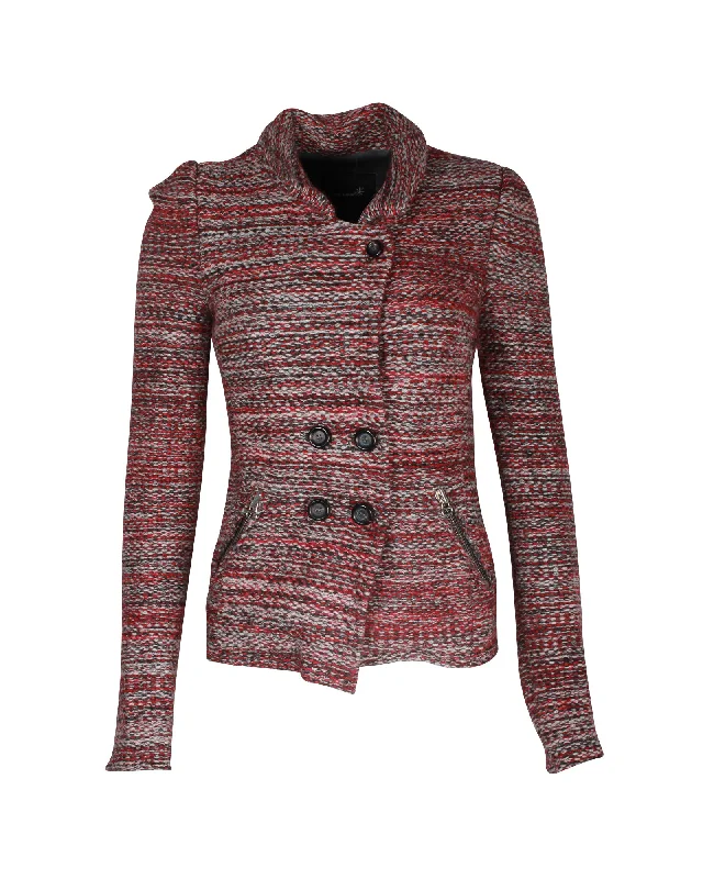 Isabel Marant Tweed Pattern Evening Jacket in Multicolor Virgin Wool Mesh Fabric Canvas Fabric Denim Fabric Isabel Marant Tweed Pattern Evening Jacket in Multicolor Virgin Wool Mesh Fabric Canvas Fabric Denim Fabric