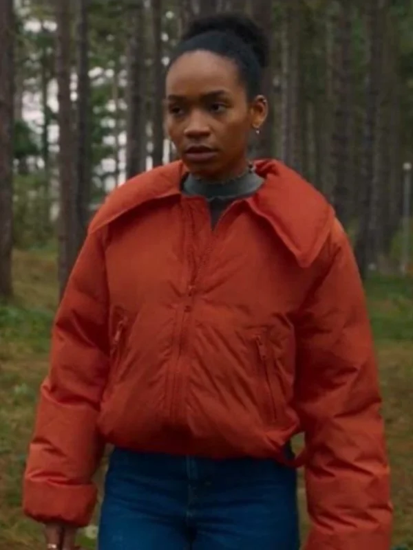 Kayleigh Shaw Stay close Orange Puffer Jacket Zippered Front Buttoned Front Snap Front Kayleigh Shaw Stay close Orange Puffer Jacket Zippered Front Buttoned Front Snap Front
