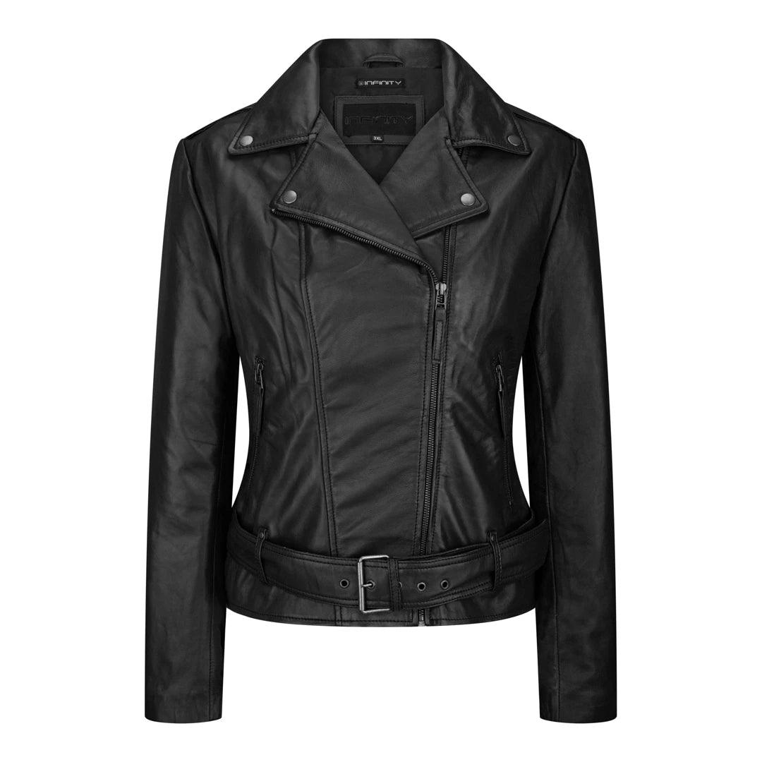 Ladies Womens Black Real Leather Slim Fit Soft Zip Biker Style Jacket Terry Blend Velvet Blend Canvas Blend Ladies Womens Black Real Leather Slim Fit Soft Zip Biker Style Jacket Terry Blend Velvet Blend Canvas Blend