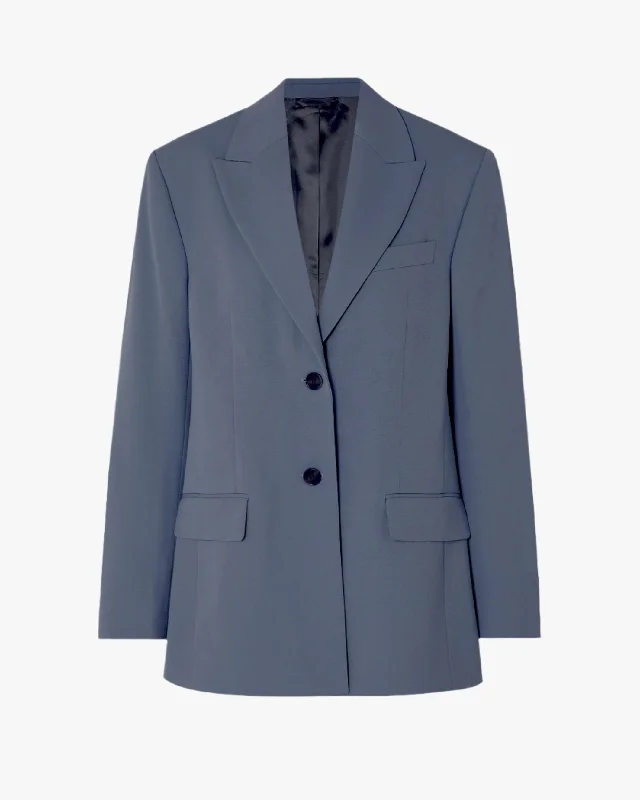 Wool Blend Suit Jacket Ribbed T-Shirt High Neck Heavyweight