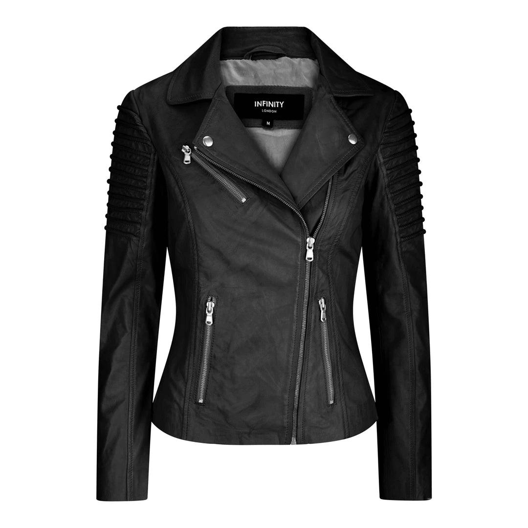 Womens Vintage Slim Fitted Soft Real Leather Ladies Biker Jacket Striped Floral Plaid Womens Vintage Slim Fitted Soft Real Leather Ladies Biker Jacket Striped Floral Plaid