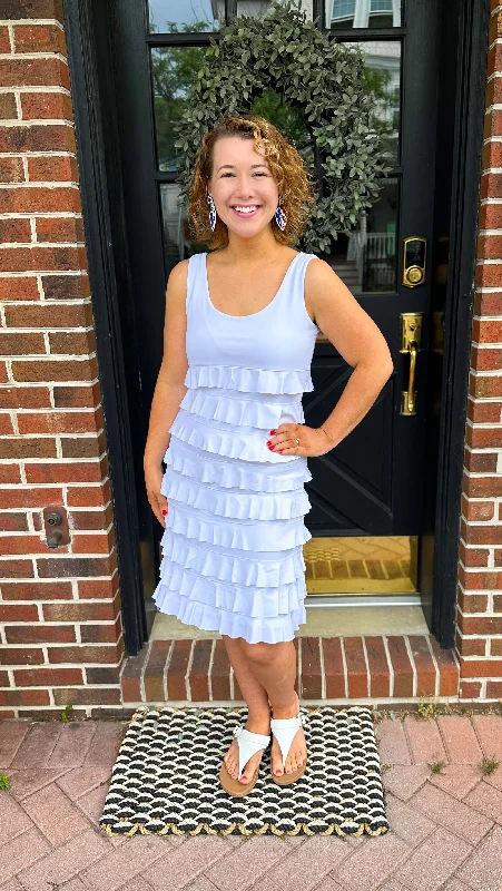 Lulu B UPF 50+ White Cha Cha Dress