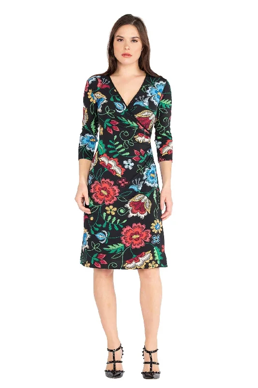 3/4 SLV Fold Over Dress