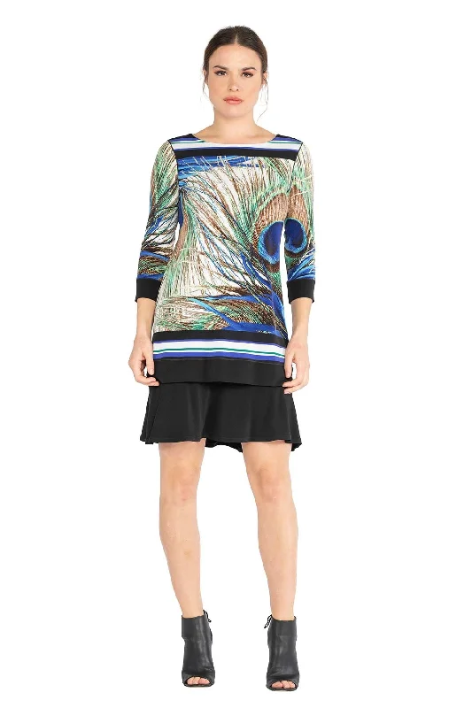 3/4 SLV LONGER TUNIC DRESS