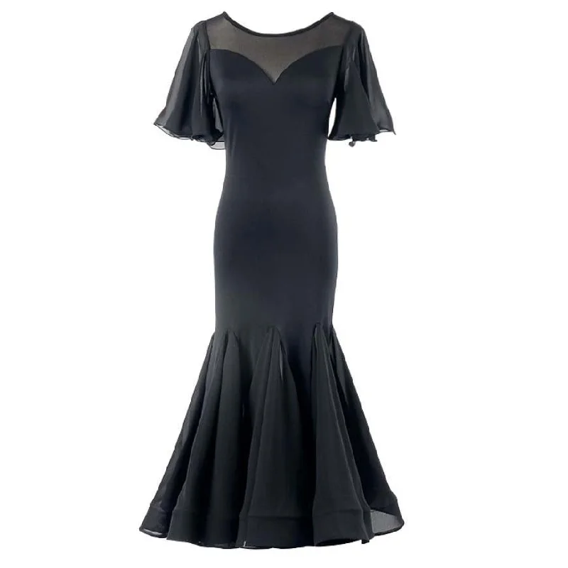 A-Line Crew Neck Batwing Sleeve Dress