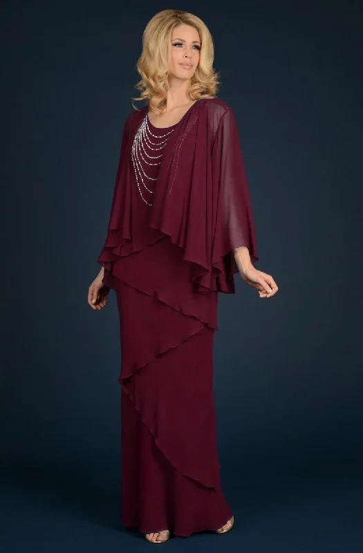 Alexander by Daymor - 702SC Jewel Garlanded Tiered Sheath Dress