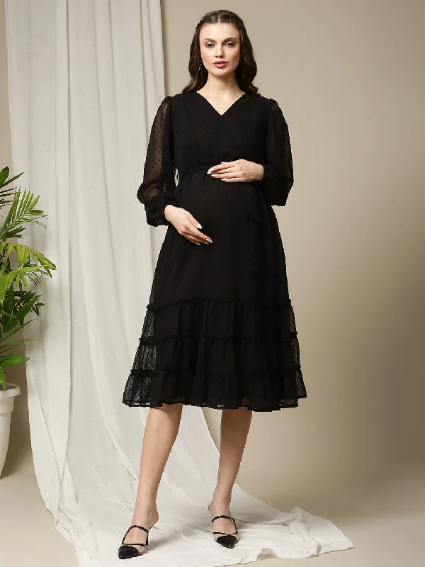 Black Tiered Feeding Dress