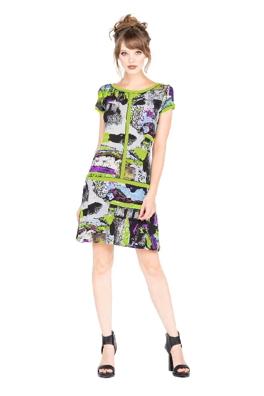 Cap SL Overskirt Banded Dress
