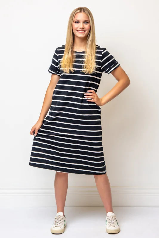 Celine Stripe Dress in Black/White