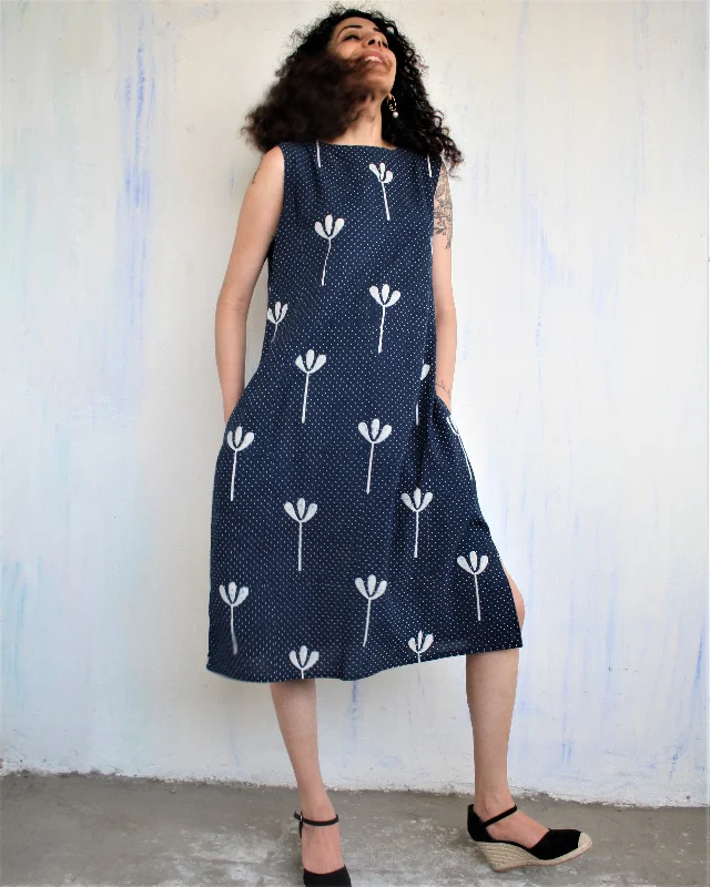 Chidiyaa Blue Cotton Dress