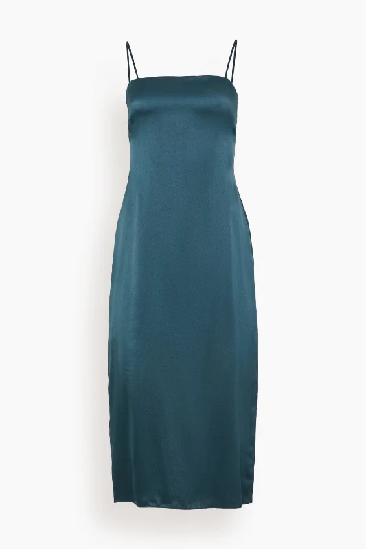 Christy Square Neck Column Cami Dress in Compass
