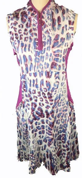 GGBlue Watercolor Animal Print Golf Dress Size S
