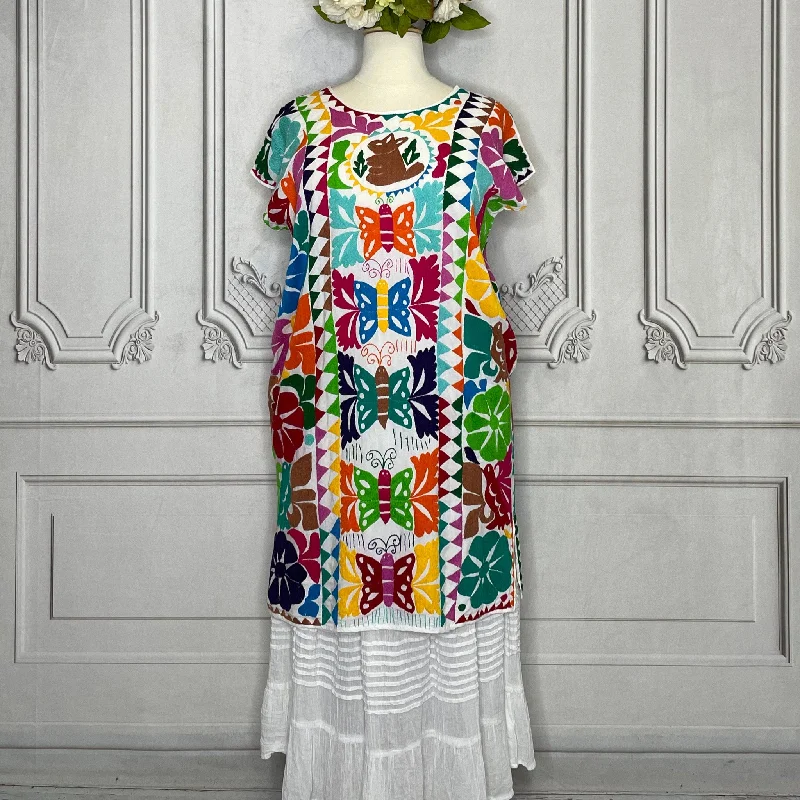 Jalapa Mexican Huipil Dress Mariposa
