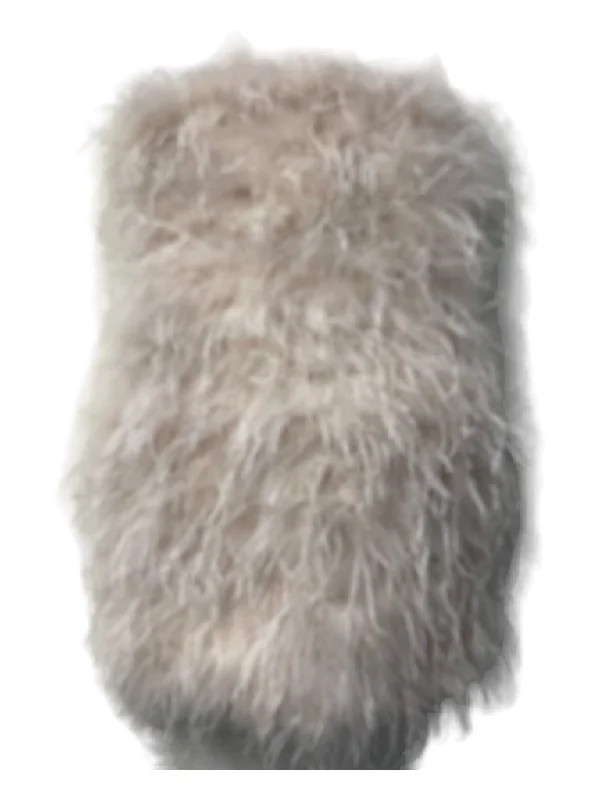 Lamarque Size S White Feathers Back Zip Spaghetti Strap Above knee Dress