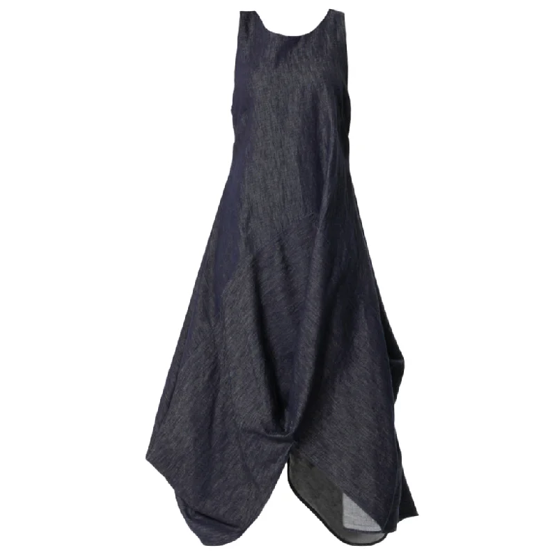 Denim Dress with Linen