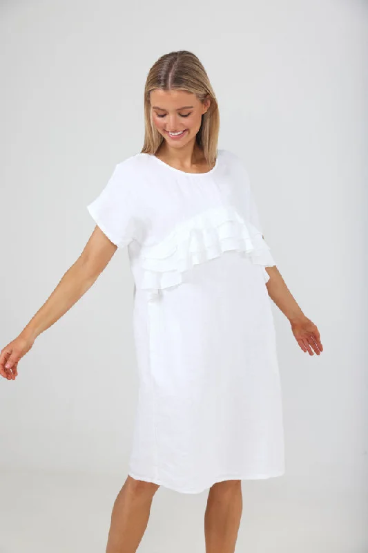 Neapolitan Dress - White Linen