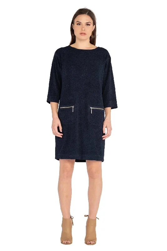 Pocket Zip Wedge Dress