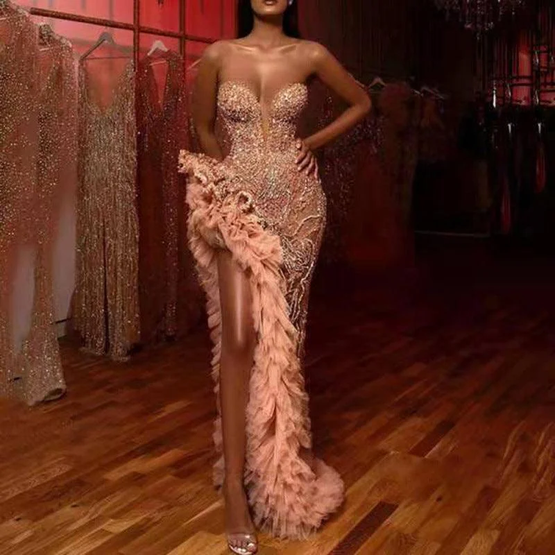 sequined tube top dress |