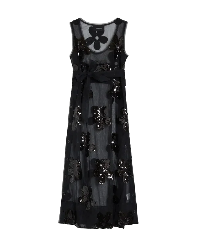 Sheer Embellished Slip Dress