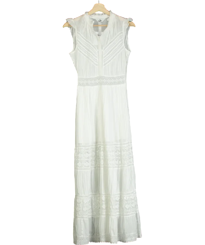 Skye By Brora White The Organic Cotton Lace Dress UK 6