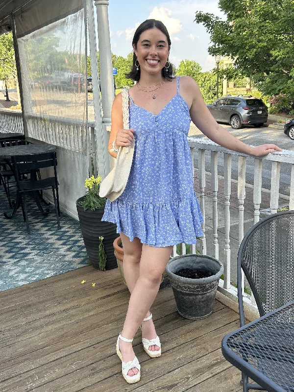 Spaghetti Strap Ruffle Hem Dress