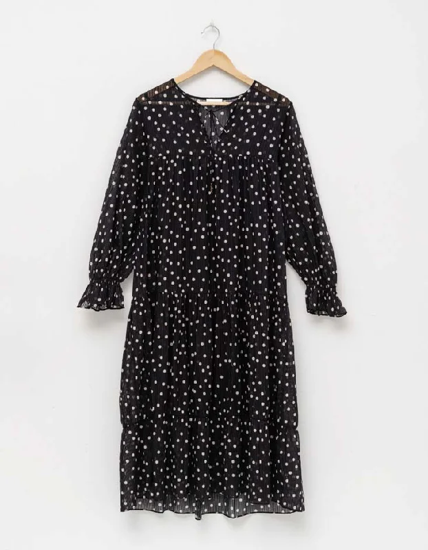 Paris Dress - Black With Spots