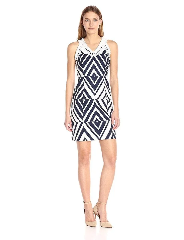 Taylor - 8736MSC Zigzag Printed Sheath Dress