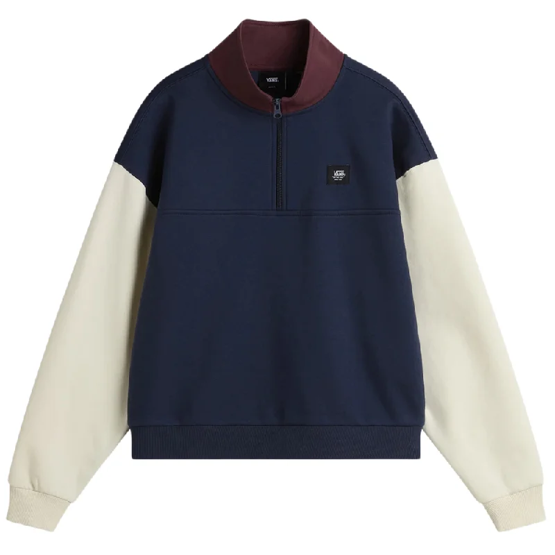 Womens Colorblock Half Zip Mock Dress Blues/Port Royale