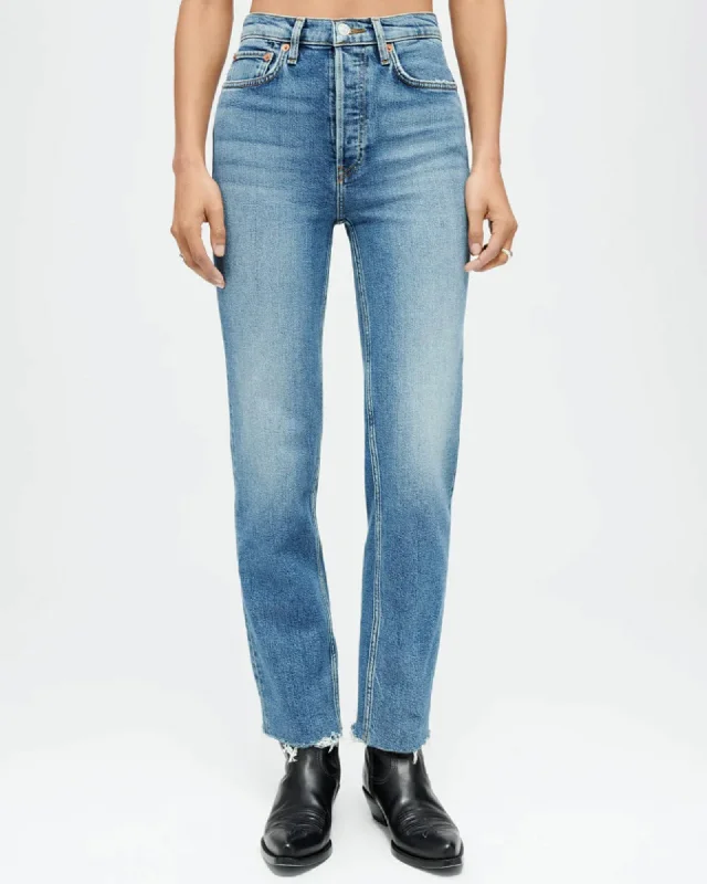 "70's Stove Pipe" Jeans Comfortable Mid-Rise Jeans