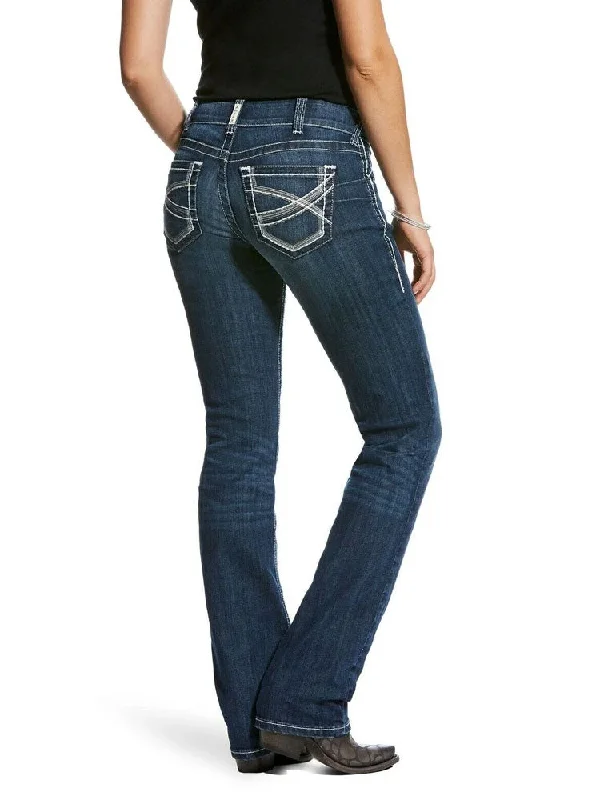 Ariat 10024300 Womens REAL Mid Rise Stretch Ivy Straight Leg Jeans Dark Wash Elegant Wide-Leg Jeans Ariat 10024300 Womens REAL Mid Rise Stretch Ivy Straight Leg Jeans Dark Wash Elegant Wide-Leg Jeans