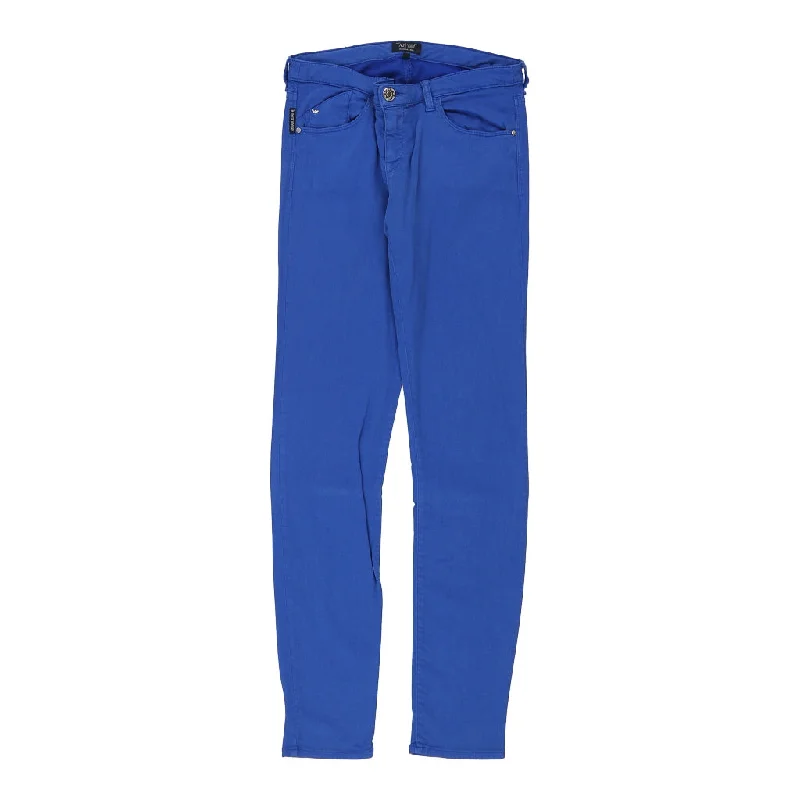 Armani Jeans Jeans - 32W UK 10 Blue Cotton Blend Casual Wide-Legged Denim Jeans