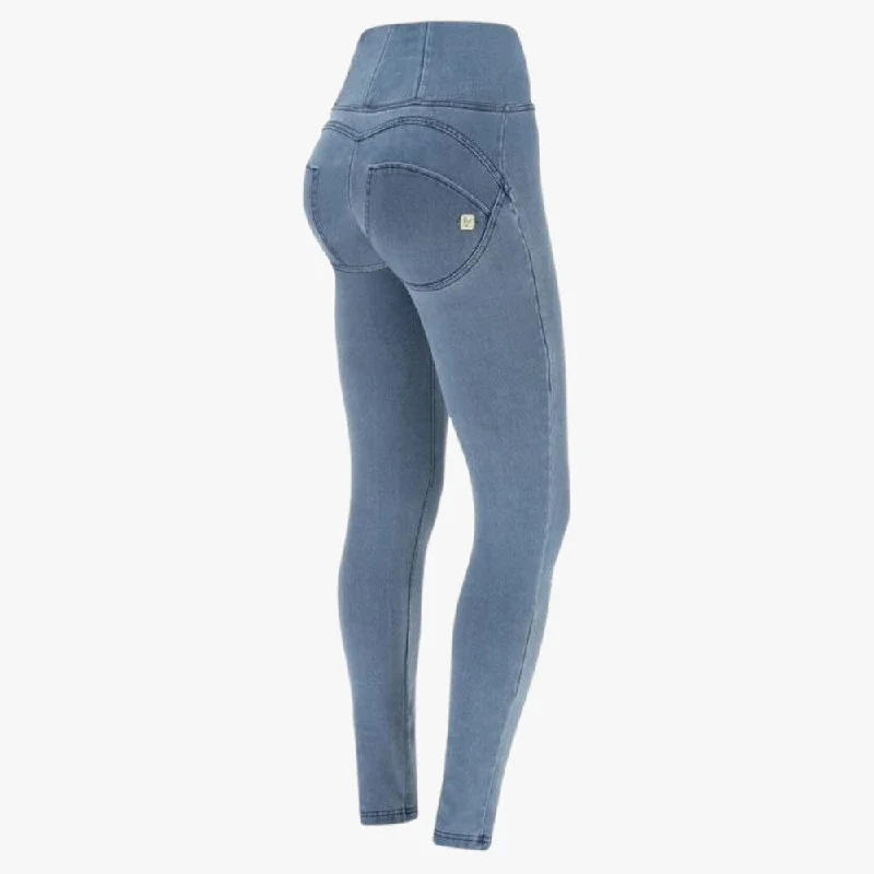 Freddy Womens Light Blue Blue Stitch Ripped High Waist Long Length Jean Stylish Tapered Fit Jeans Freddy Womens Light Blue Blue Stitch Ripped High Waist Long Length Jean Stylish Tapered Fit Jeans