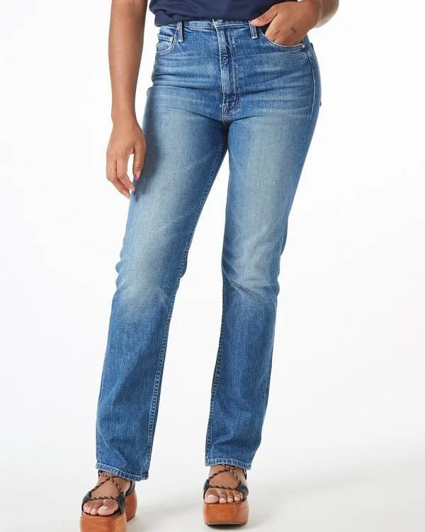 "High Waisted Rider Skimp" Jeans in "Cowboys Don't Cry" Elegant Dark-Wash Bootcut Jeans "High Waisted Rider Skimp" Jeans in "Cowboys Don't Cry" Elegant Dark-Wash Bootcut Jeans