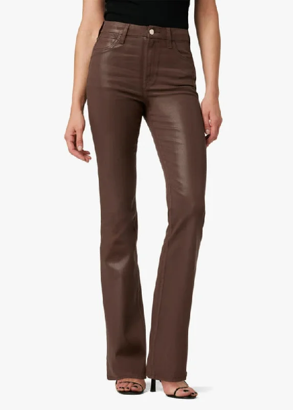 JOE'S JEANS The Hi Honey Bootcut Coated in Tiramisu Fashionable Frayed Hem Denim