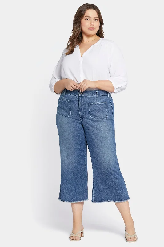 Patchie Wide Leg Capri Jeans In Petite Plus Size - Compass Comfortable Jogger Style Jeans Patchie Wide Leg Capri Jeans In Petite Plus Size - Compass Comfortable Jogger Style Jeans