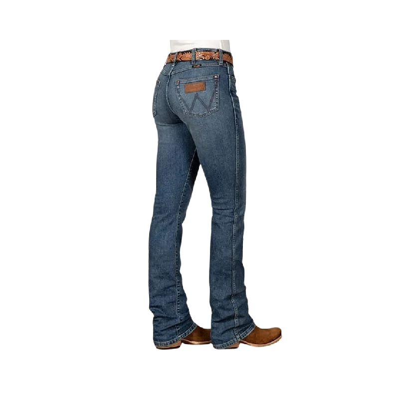 Wrangler Women's Retro The Green Slim Bootcut Abigial Jeans Fashionable Raw Edge Jeans Wrangler Women's Retro The Green Slim Bootcut Abigial Jeans Fashionable Raw Edge Jeans
