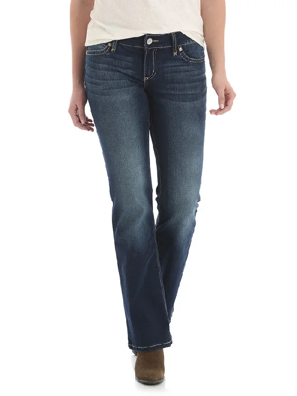 Wrangler 09MWZHT Womens Retro Mae Mid Rise Boot Cut Jeans HT Wash Stylish High-Waist Jeans Wrangler 09MWZHT Womens Retro Mae Mid Rise Boot Cut Jeans HT Wash Stylish High-Waist Jeans