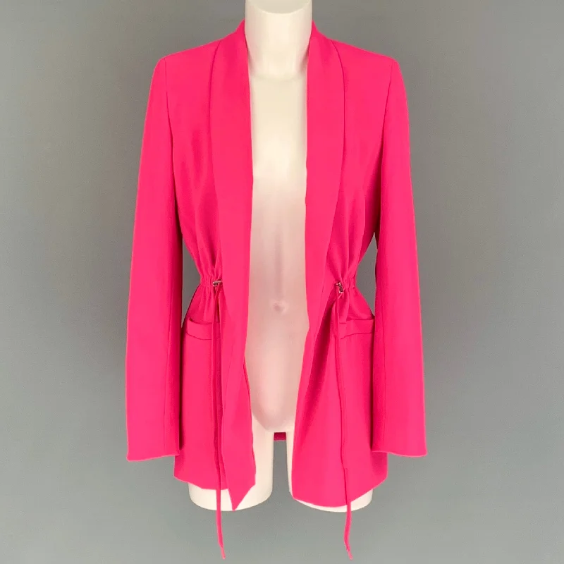 ALICE + OLIVIA Size XS Pink Polyester Solid Shawl Collar Jacket Notch Collar Peter Pan Collar Cowl Neck ALICE + OLIVIA Size XS Pink Polyester Solid Shawl Collar Jacket Notch Collar Peter Pan Collar Cowl Neck