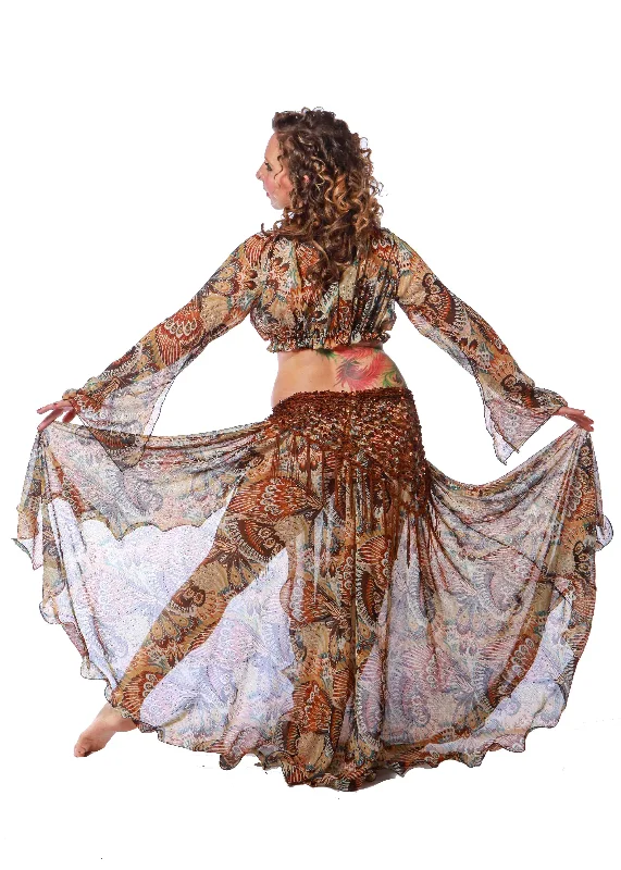 Belly Dance Chiffon Patterned Skirt | PERFECT PAISLEY lace skirt romantic