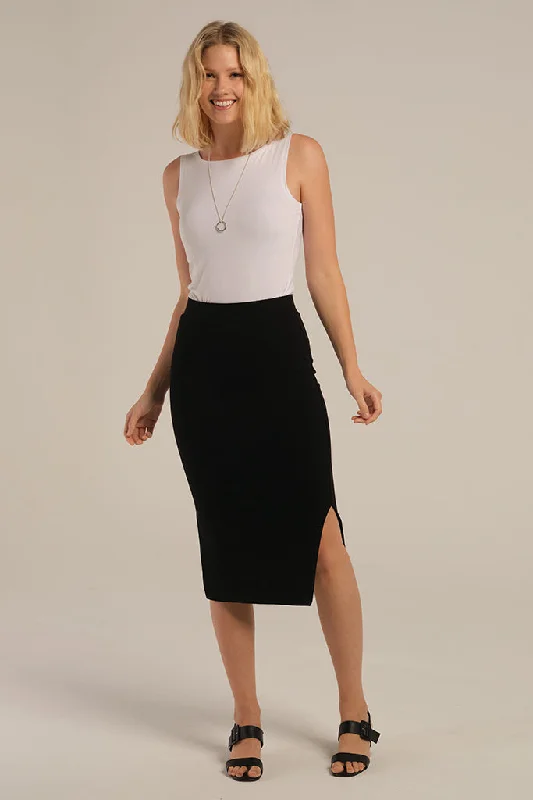 Bettina Skirt - Black corduroy skirt cozy